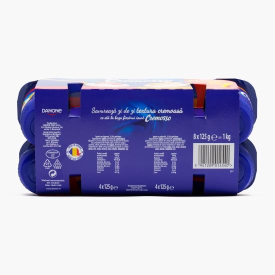 Iaurt Cremosso cu căpșuni și piersici 8x125g