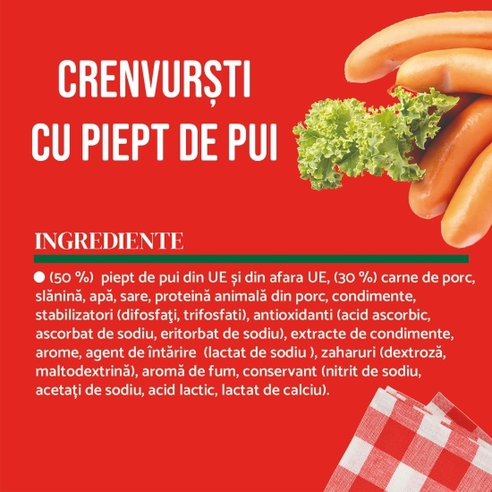 Crenvurști cu piept de pui 280g 