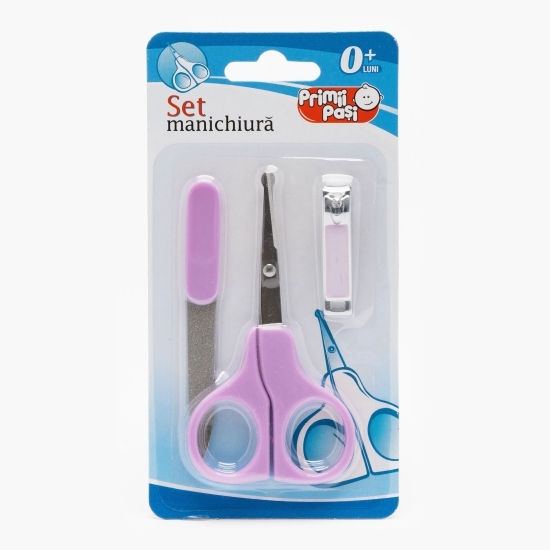 Set manichiură bebe, 0+ luni, 3 piese mov