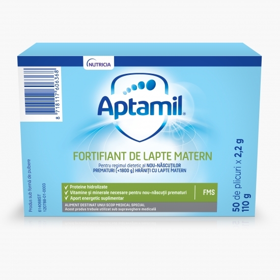Fortifiant de lapte matern ProExpert FMS, pentru prematuri, Nutricia, 110g, 50 plicuri x 2.2g