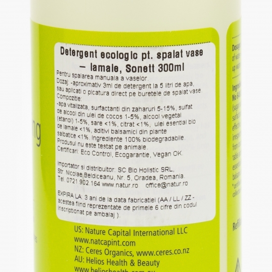 Detergent eco pentru spălat vase, lămâie 300ml