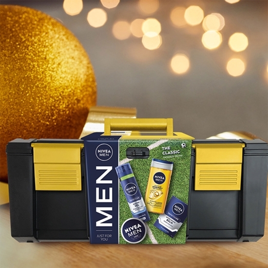 Set cadou: Men Creme 75ml + Gel pentru ras ten normal 200ml + Balsam după ras ten normal 100ml + Gel de duș Active Energy 250ml