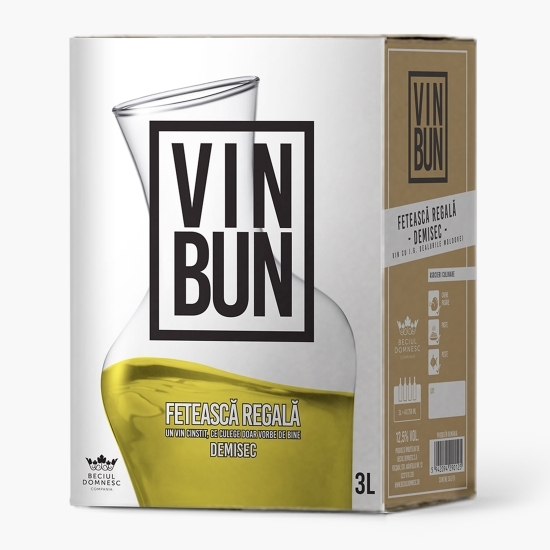Vin alb demisec Fetească Regală, 12%, 3l