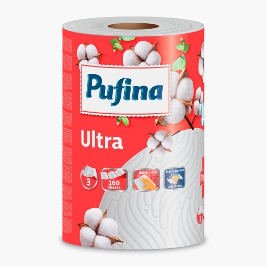Prosop de bucătărie monorolă Ultra 3 straturi, 160 foi