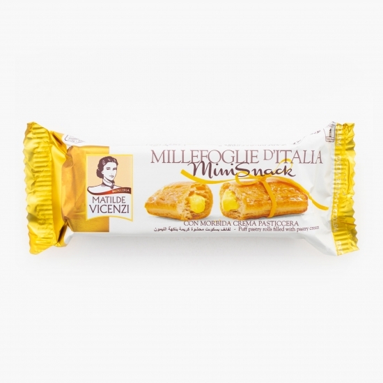 Mini rulou din foietaj crocant umplut cu cremă de patiserie 25g