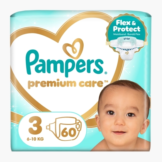 Scutece Premium Care, mărimea 3, 6-10kg, 60 buc