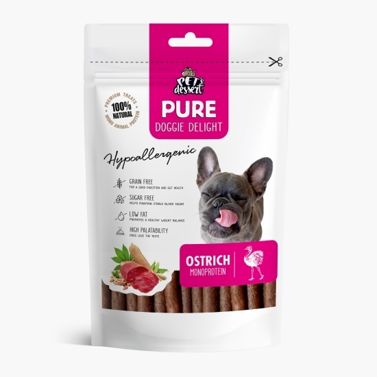 Recompense pentru câini, 80g, cu struț Ostrich Monoprotein Hypoallergenic