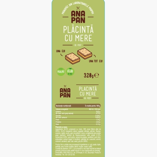 Plăcintă cu mere vegană 320g