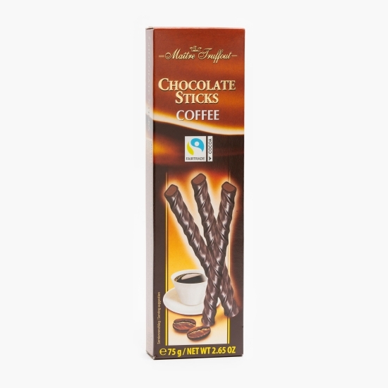 Baghete din ciocolată amăruie și umplutură cremă cafea 75g