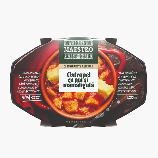 Ostropel cu pui și mămăliguță 400g