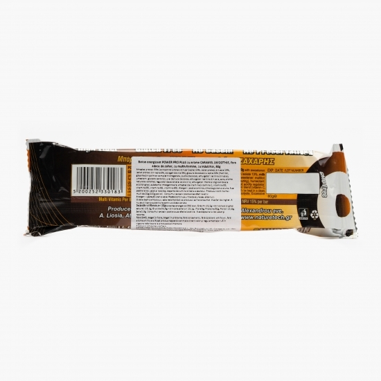 Baton energizant Power Pro cu aromă caramel fără zahăr adăugat 80g