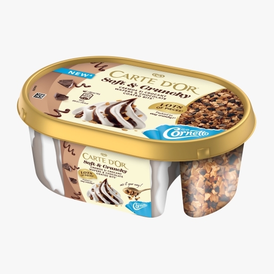 Înghețată DIY cu aromă de vanilie și bucățele de ciocolată și cornet Soft & Crunchy 750ml (373g)