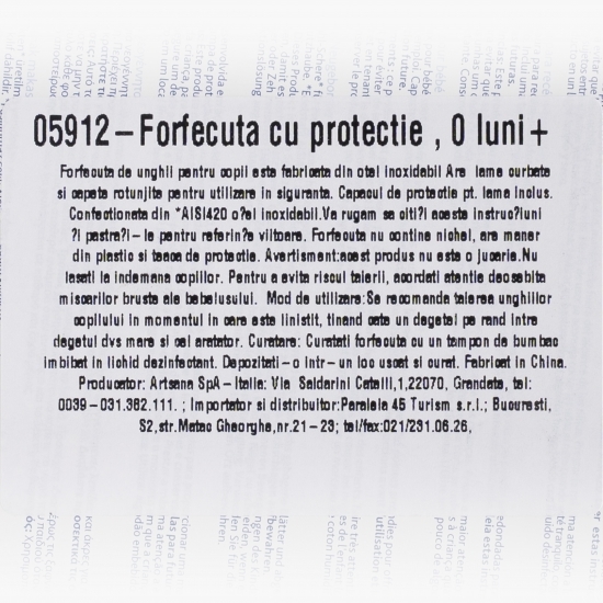 Forfecuță cu protecție pentru copii, albastru, 0 luni+