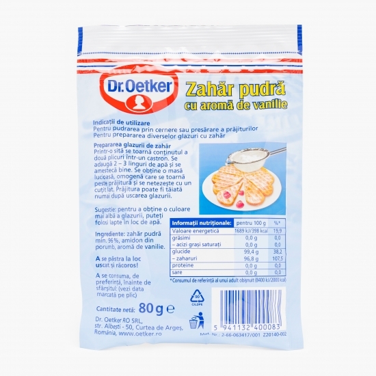Zahăr pudră cu aromă de vanilie 80g
