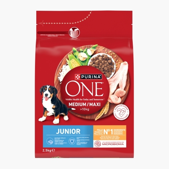Hrană uscată pentru câini Junior, Medium/Maxi, 2.5kg, pui cu orez