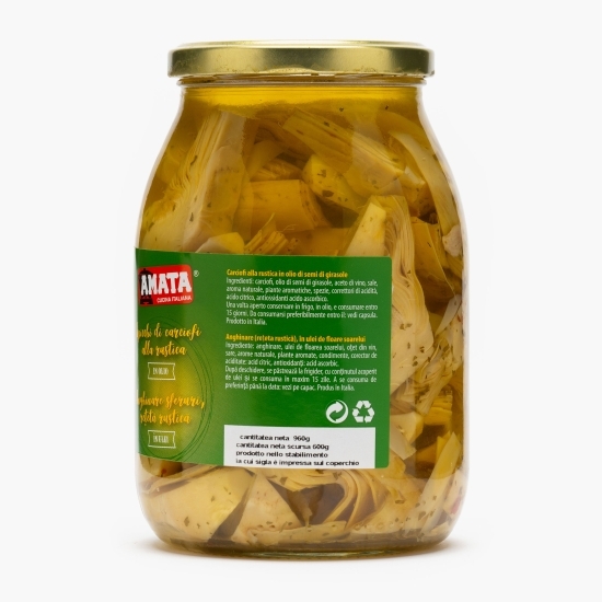 Anghinare sferturi în ulei, condimentate 960g