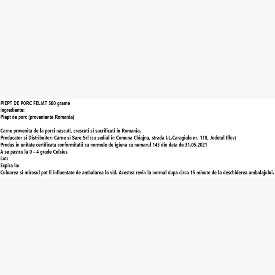 Piept de porc feliat 500g