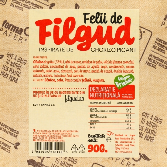 Chorizo vegetal picant 90g