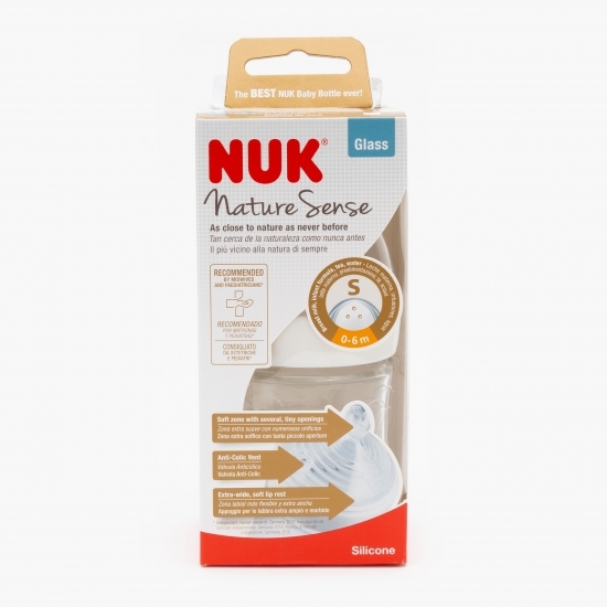 Biberon cu tetină de silicon 0-6 luni 120ml