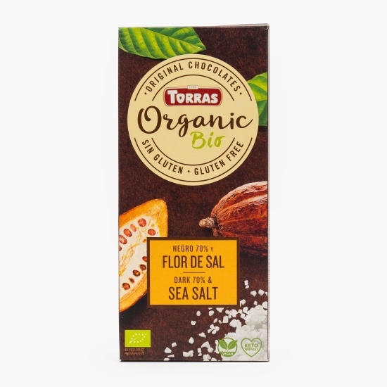 Ciocolată neagră eco cu 70% cacao și sare de mare 100g
