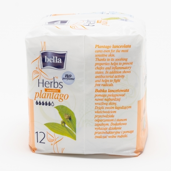 Absorbante Herbs Sensitive Plantago fără parfum 12 buc