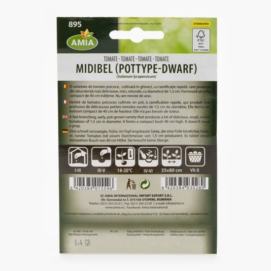 Semințe de tomate Mididel Pottype 0.4g
