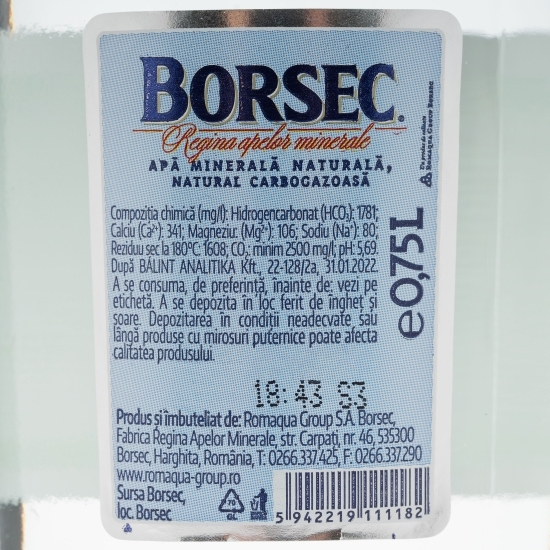 Apă minerală naturală carbogazoasă sticlă 0.75l