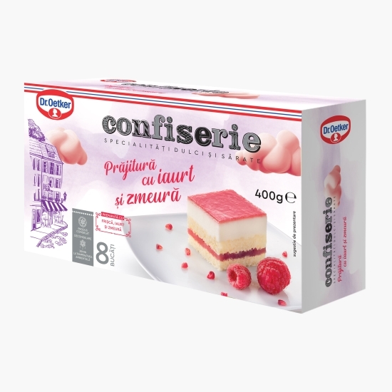 Prăjitură cu iaurt și zmeură 8 buc 400g