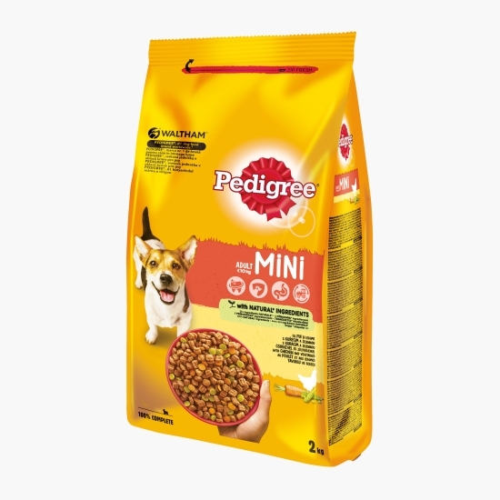 Hrană uscată pentru câini adulți de talie mică, 2kg, cu pui și legume