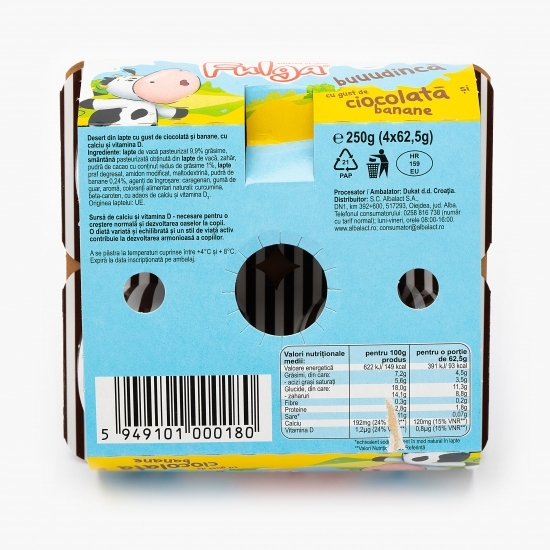 Budincă cu ciocolată și banane 4x62.5g