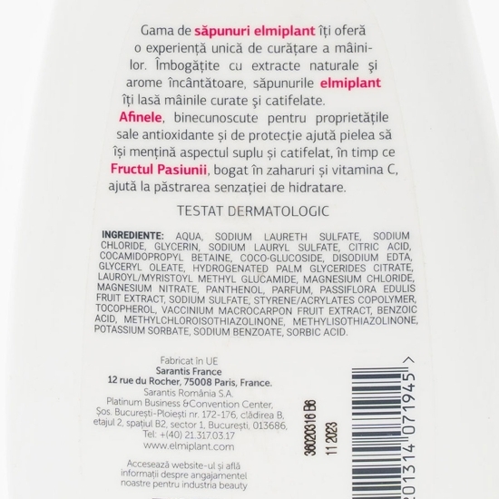 Săpun lichid Exotic Elixir, merișoare și fructul pasiunii, 0.5l