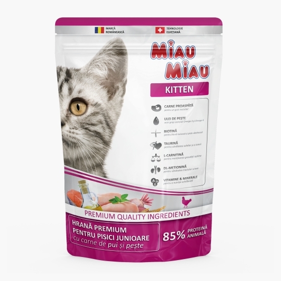 Hrană uscată premium pentru pisici junioare 800g, cu pui și pește