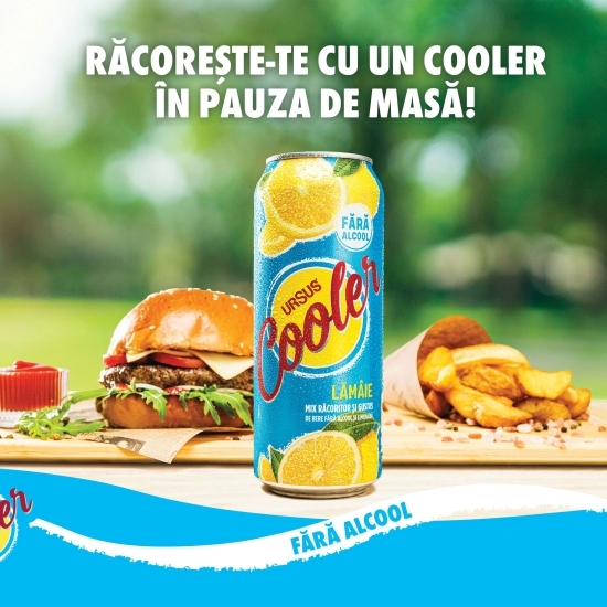 Bere blondă fără alcool cu aromă de lămâie doză 0.5l