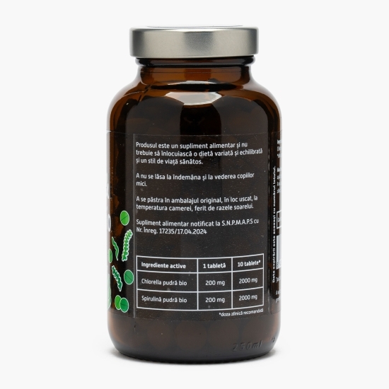 Spirulină și Chlorella eco, 375 tablete