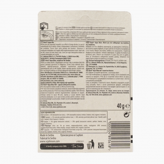 Odorizant pentru toaletă Aqua Blue 40g