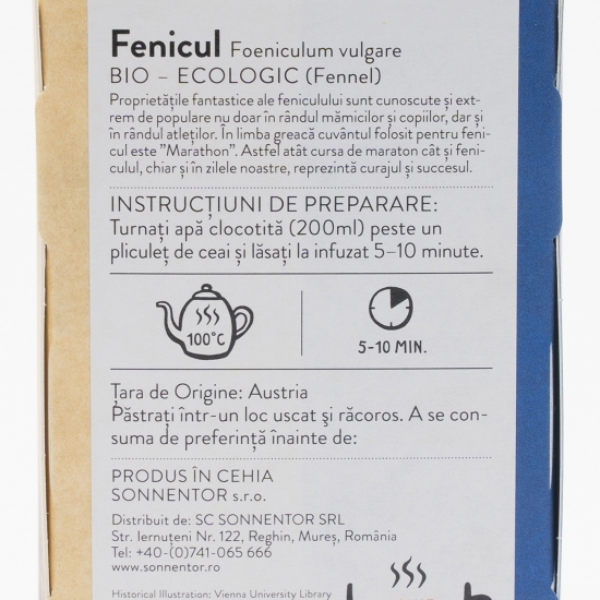 Ceai de plante fenicul eco 18 plicuri