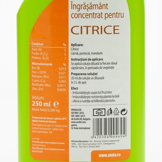 Îngrășământ concentrat pentru citrice 0.25l