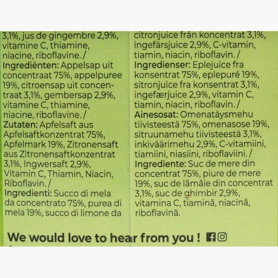 Suc natural de fructe cu mere, ghimbir 1l