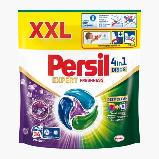 Detergent de rufe capsule 4în1 Discs Expert Freshness Deep Clean Lavender, 34 spălări