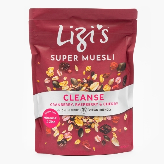 Musli cu merișoare zmeură și cireșe Cleanse 400g