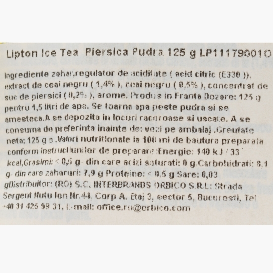 Ceai pudră cu aromă de piersică 125g