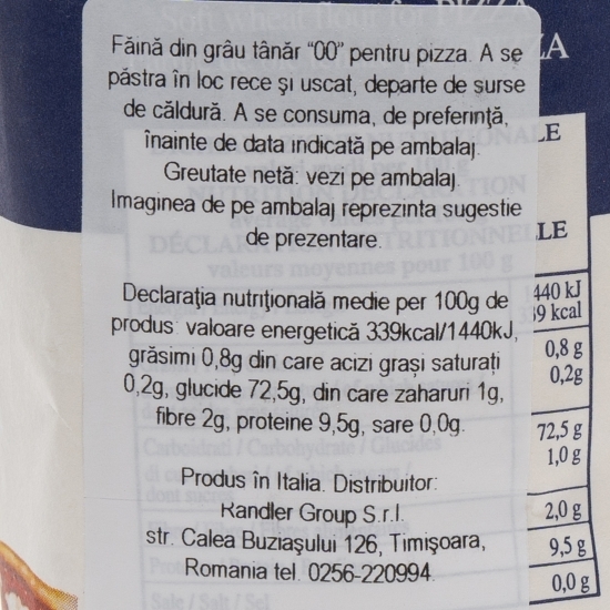 Făină din grâu tânăr 00 pentru pizza 1kg
