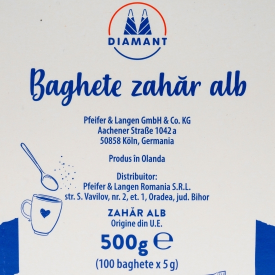 Zahăr cristal alb la plic 100x5g