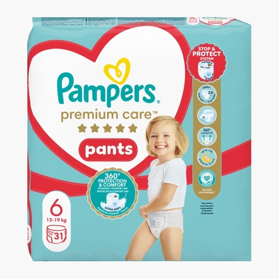 Scutece chiloțel Premium Care, mărimea 6, 13-19kg, 31 buc