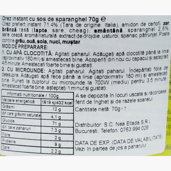 Risotto cu sparanghel 70g