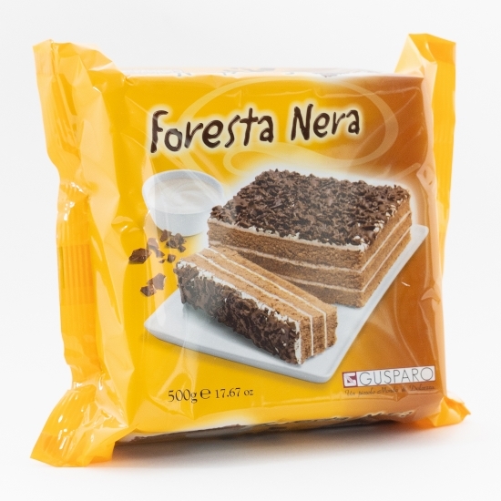 Tort Pădurea Neagră pandișpan cacao, cremă dublă de lapte și glazură de cacao 500g
