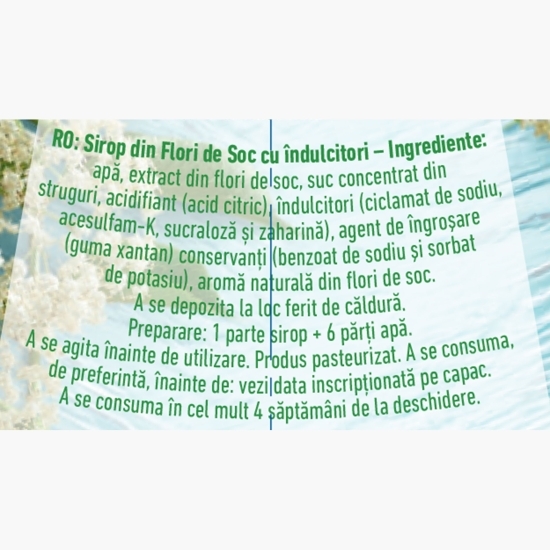 Sirop de soc, fără zahăr 0.7l