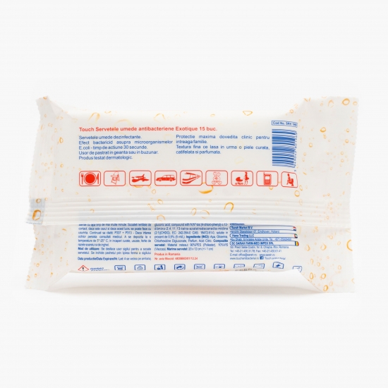 Șervețele antibacteriene exotic 15 buc