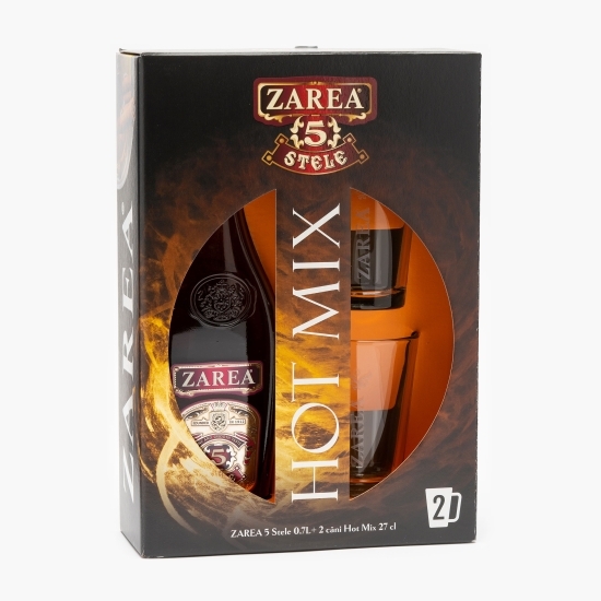 Băutură spirtoasă 5 stele Hot Mix 37.5% alc. 0.7l + 2 pahare