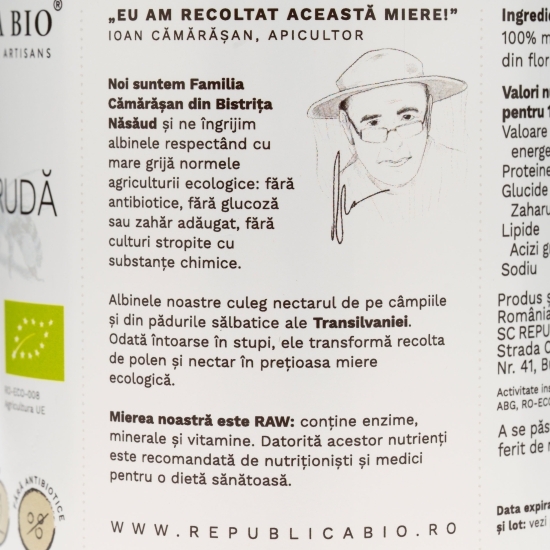 Miere crudă de tei ecologică 700g